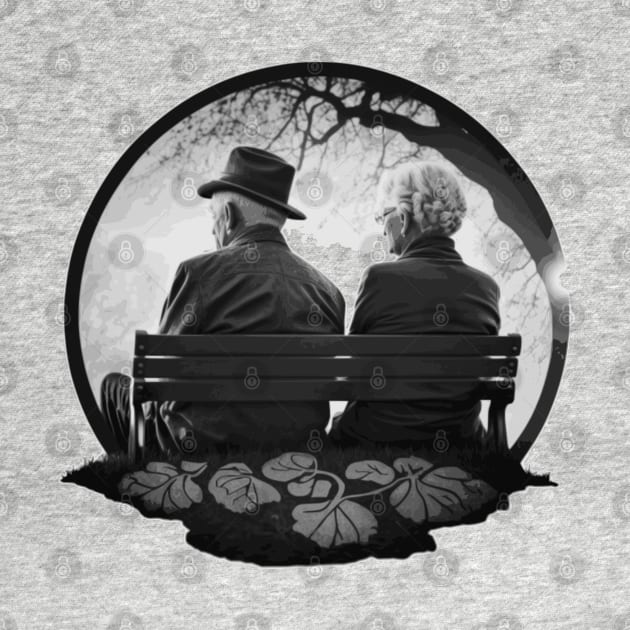 Elderly Couple on Bench by MC Creations